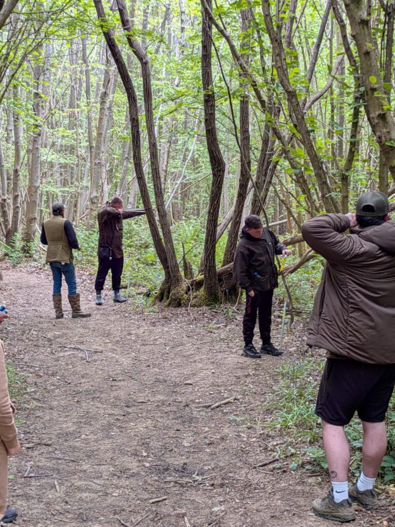 Lined up at the weekly woodland oche